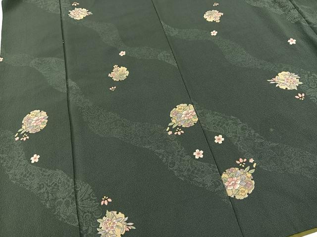 平和屋着物■上質な小紋 雪輪花文 正絹 逸品 BAAX9714yc