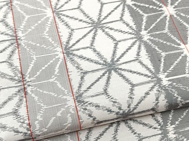 平和屋着物■上質な紬 麻の葉文様 正絹 逸品 BAAX9722yc