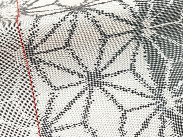 平和屋着物■上質な紬 麻の葉文様 正絹 逸品 BAAX9722yc