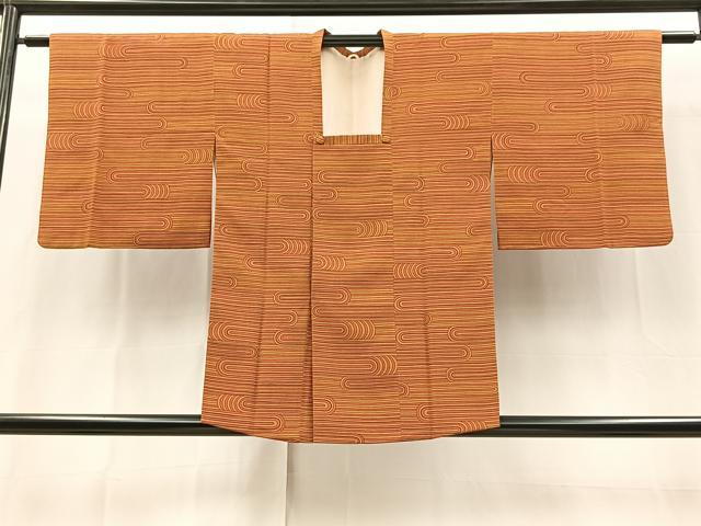 平和屋着物#道行コート 幾何学文様 正絹 逸品 BAAX9732yc