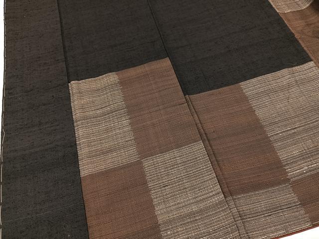 平和屋着物■上質な紬 変わり市松文様 正絹 逸品 BAAX9734yc