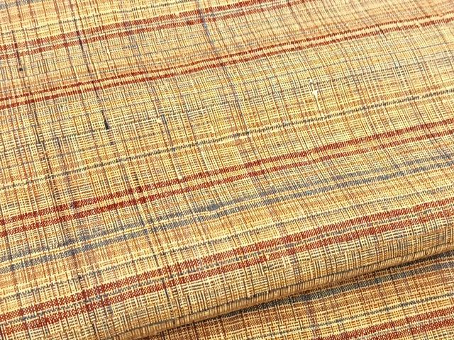 平和屋着物■上質な紬 格子柄 正絹 逸品 BAAX9741yc