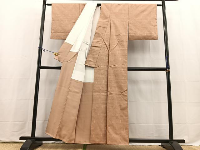 平和屋着物■上質な紬 絣文様 正絹 逸品 BAAX9745yc