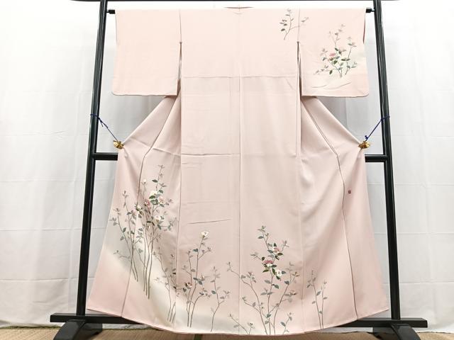 平和屋着物●訪問着 友禅 作家物 椿 正絹 逸品 BAAX9748yc