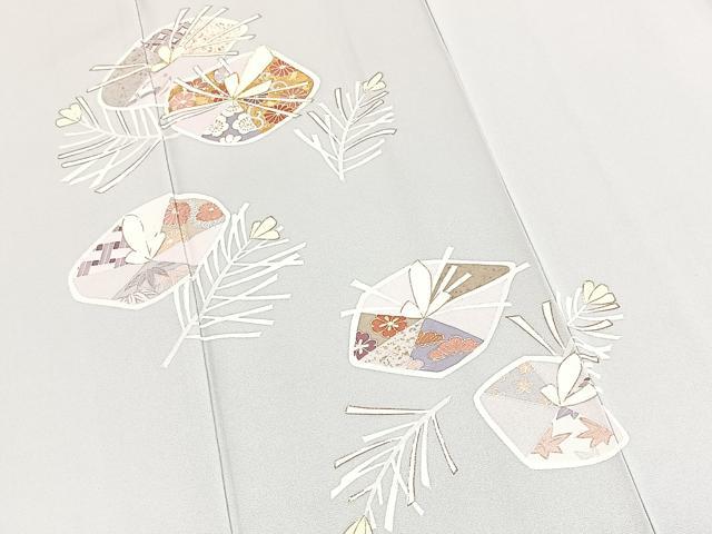 平和屋着物●訪問着 駒刺繍 草花文 金彩 正絹 逸品 BAAX9749yc