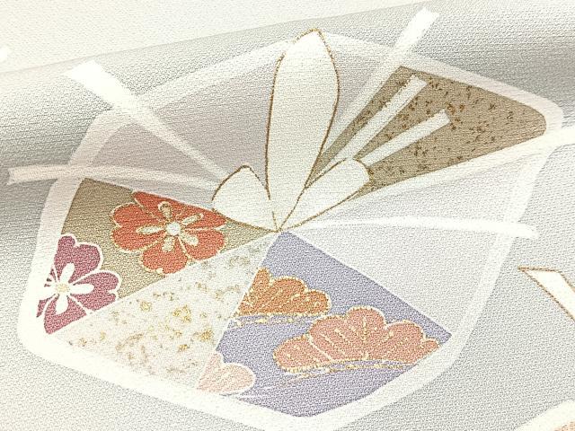 平和屋着物●訪問着 駒刺繍 草花文 金彩 正絹 逸品 BAAX9749yc