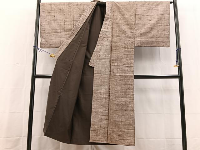 平和屋着物■男性 紬 絣文様 正絹 逸品 未使用 BAAX9752yc