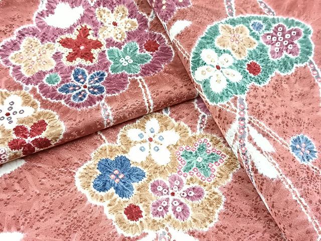 平和屋着物■上質な小紋 草花文 正絹 逸品 BAAX9763yc