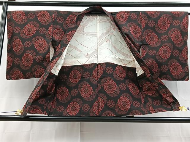 平和屋着物■本場村山大島紬 アンサンブル 雪輪花文 正絹 逸品 未使用 BAAX9766yc
