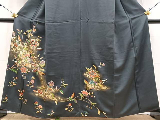 平和屋着物●訪問着 更紗花鳥文 金彩 正絹 逸品 BAAX9800yc