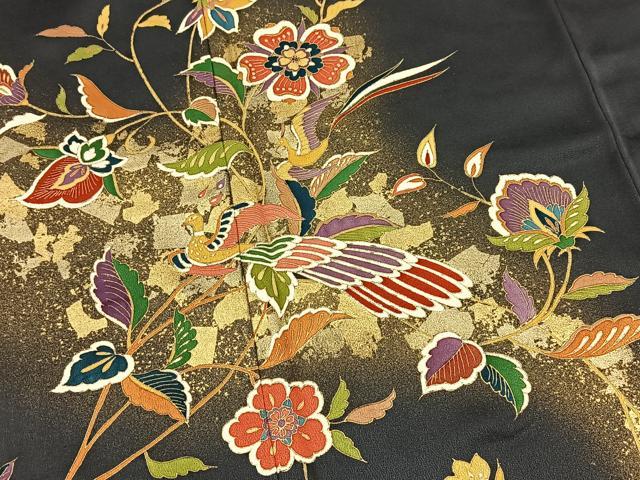 平和屋着物●訪問着 更紗花鳥文 金彩 正絹 逸品 BAAX9800yc