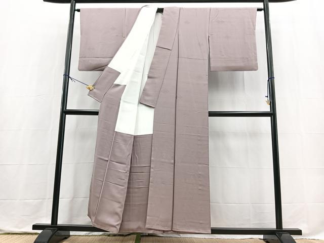 平和屋着物■女優 朝丘雪路 色無地 花蝶地紋 薄色 正絹 逸品 BAAX9802yc
