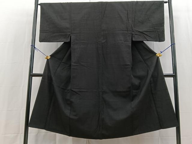 平和屋着物■男性 紬 黒地 正絹 逸品 BAAX9805yc