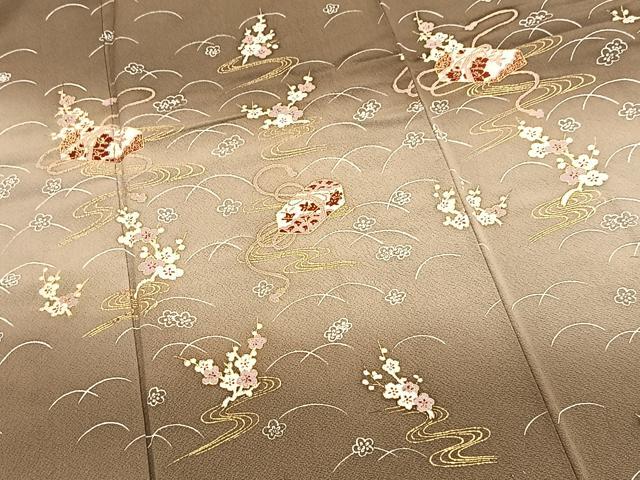 平和屋着物■訪問着 文箱梅文 暈し染め 金彩 正絹 逸品 BAAX9809yc