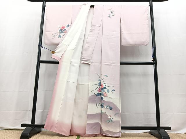 平和屋着物■訪問着 花鳥文 暈し染め 正絹 逸品 BAAX9816yc