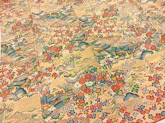 平和屋着物■上質な小紋 松竹梅御所解花文 正絹 逸品 BAAX9822yc