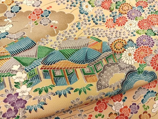 平和屋着物■上質な小紋 松竹梅御所解花文 正絹 逸品 BAAX9822yc