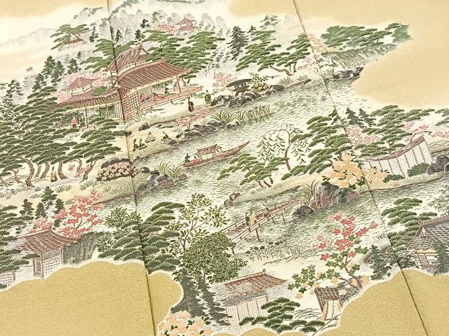平和屋着物■豪華色留袖 寿光織 伊勢物語 金糸 正絹 逸品 BAAX9835yc