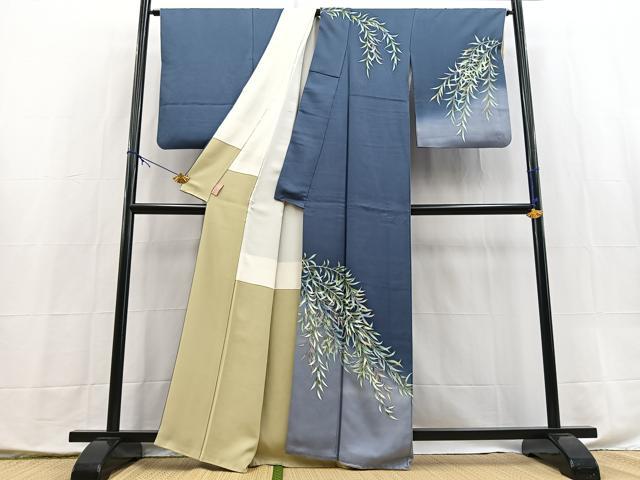 平和屋着物■訪問着 枝垂れ柳文 暈し染め 正絹 逸品 BAAX9850yc