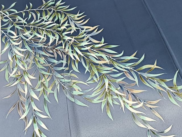 平和屋着物■訪問着 枝垂れ柳文 暈し染め 正絹 逸品 BAAX9850yc
