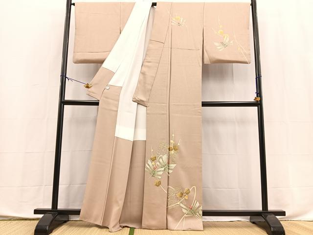 平和屋着物●訪問着 松花文 金彩 正絹 逸品 BAAX9855yc