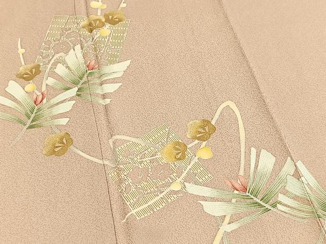 平和屋着物●訪問着 松花文 金彩 正絹 逸品 BAAX9855yc