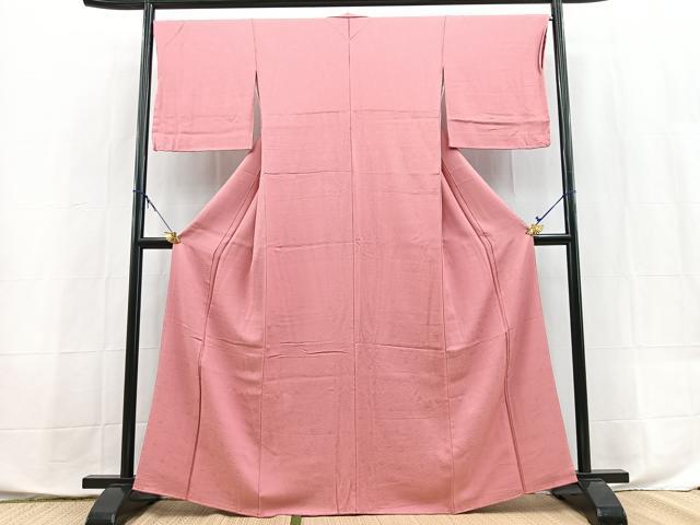 平和屋着物■世界的ファッションデザイナー 山本寛斎監修 kansaiブランド 色無地 桜尽くし地紋 長春色 正絹 逸品 BAAX9858yc
