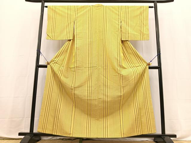 平和屋着物■上質な紬 縞 正絹 逸品 BAAX9867yc