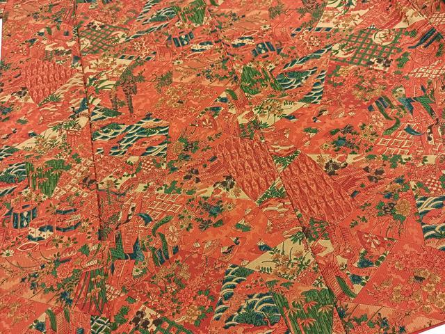 平和屋着物■上質な小紋 切嵌風景文 正絹 逸品 BAAX9870yc