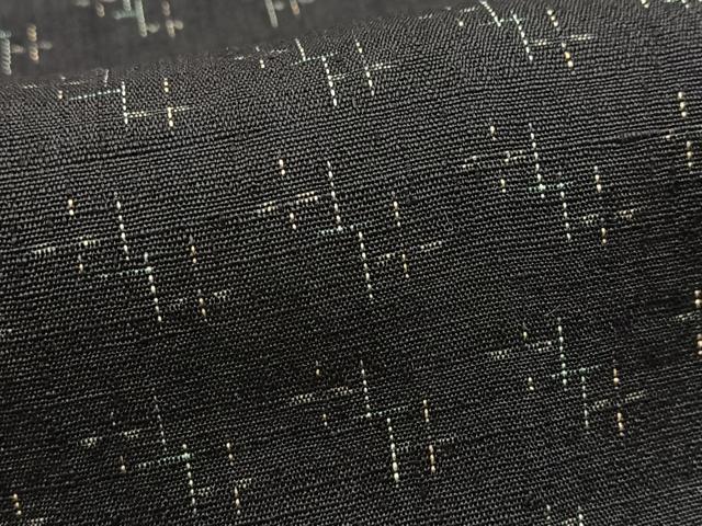 平和屋着物■上質な紬 絣文様 黒地 正絹 逸品 BAAX9883yc