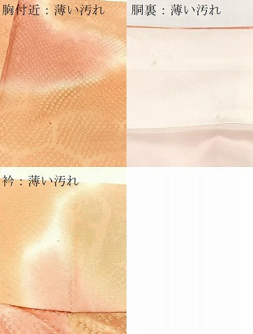 平和屋着物■上質な小紋 亀甲更紗地紋 暈し染め 正絹 逸品 BAAX9898yc