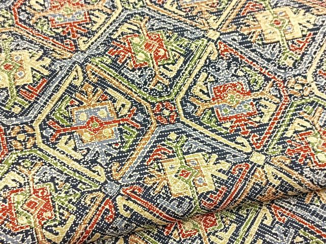 平和屋着物■上質な小紋 紬地 幾何学文様 正絹 逸品 BAAX9904yc