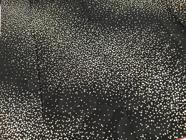 平和屋着物■上質な小紋 箔散らし文様 黒地 正絹 逸品 BAAX9906yc