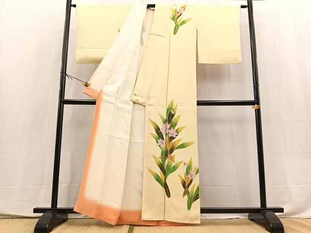 平和屋着物■訪問着 百合 正絹 逸品 BAAX9910yc