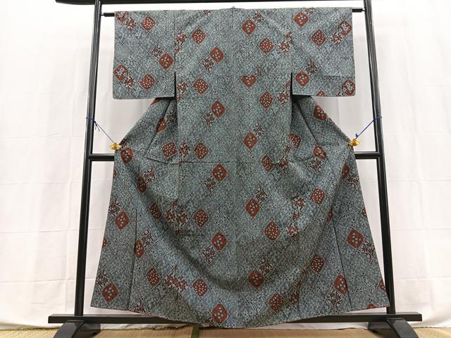 平和屋着物■上質な紬 蜀江花文 正絹 逸品 未使用 BAAX9912yc