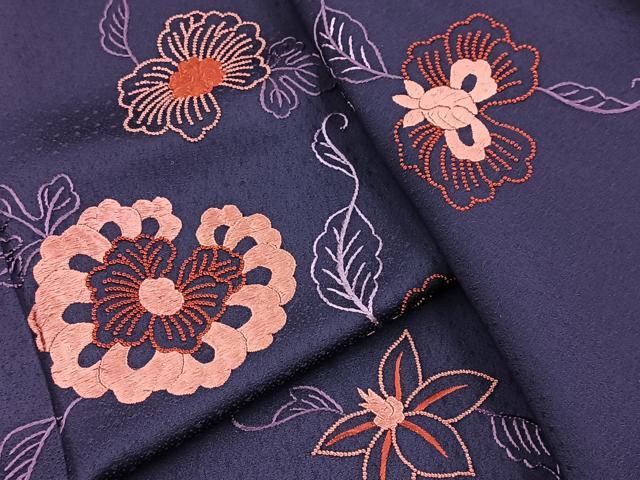 平和屋着物■中国三大刺繍 相良刺繍 総刺繍 訪問着 草花文 正絹 逸品 BAAX9913yc