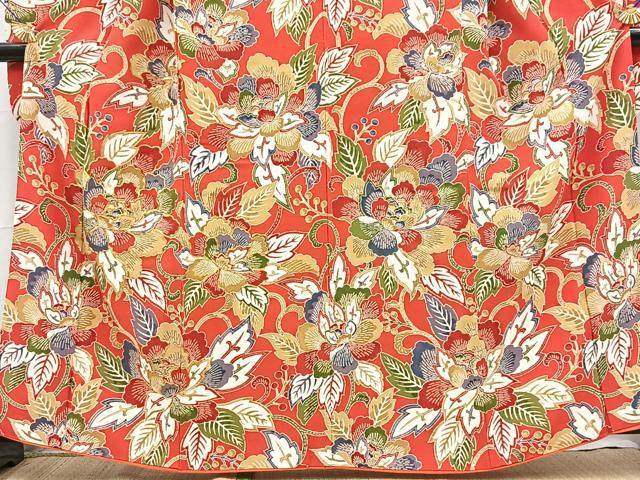 平和屋着物■豪華振袖 型染め 駒刺繍 牡丹 正絹 逸品 BAAX9922yc