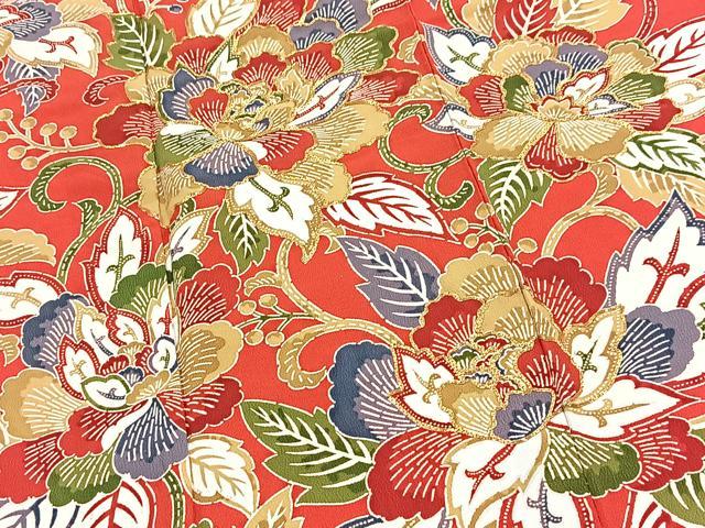 平和屋着物■豪華振袖 型染め 駒刺繍 牡丹 正絹 逸品 BAAX9922yc