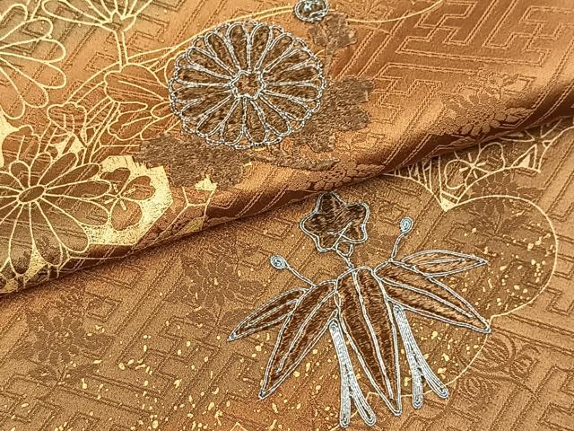 平和屋着物■訪問着 銀駒刺繍 吉祥花文 暈し染め 金彩 正絹 逸品 BAAX9931yc