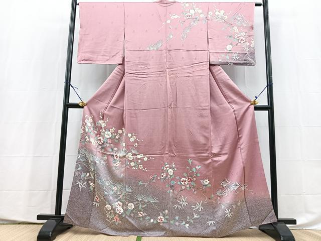 平和屋着物●訪問着 友禅 草花文 暈し染め 鈴乃屋扱い 正絹 逸品 BAAX9939yc