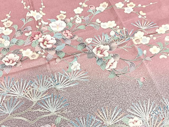 平和屋着物●訪問着 友禅 草花文 暈し染め 鈴乃屋扱い 正絹 逸品 BAAX9939yc