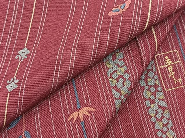 平和屋着物■上質な小紋 作家物 花蝶文 正絹 逸品 BAAX9957yc