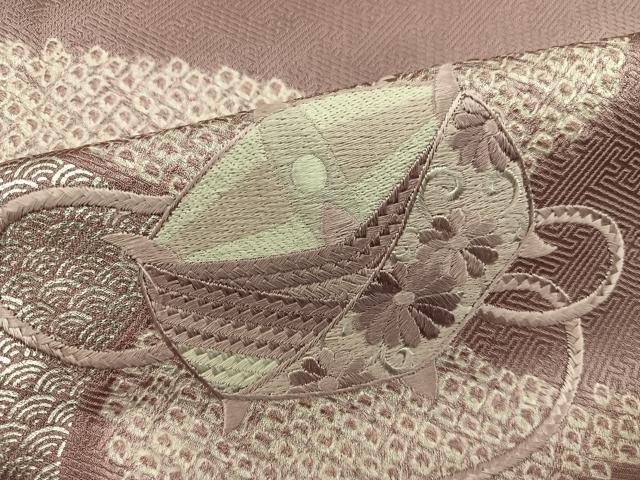 平和屋着物■訪問着 総刺繍 絞り 糸巻き花文 銀彩 正絹 逸品 BAAY0002mz