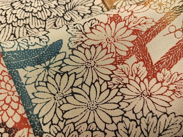 平和屋着物■上質な小紋 型染め 菊花文 正絹 逸品 BAAY0009mz