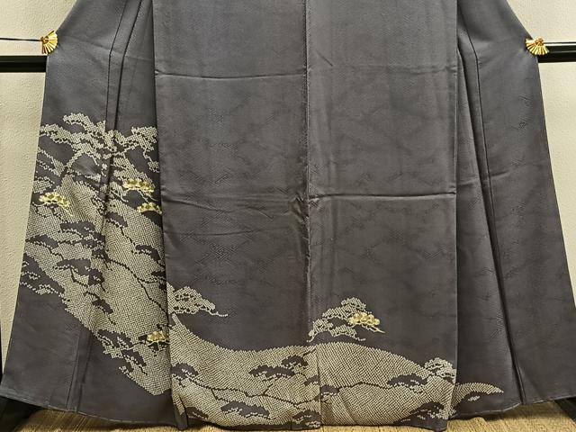 平和屋着物■訪問着 駒刺繍 松 正絹 逸品 未使用 BAAY0013mz