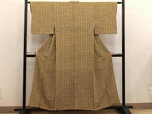 平和屋着物■上質な小紋 菱花文 正絹 逸品 BAAY0022mz