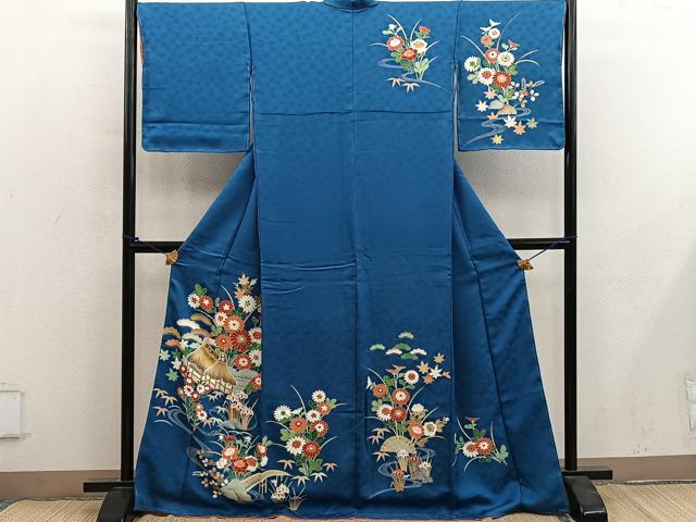 平和屋着物■訪問着 風景花文 金彩 正絹 逸品 未使用 BAAY0028mz