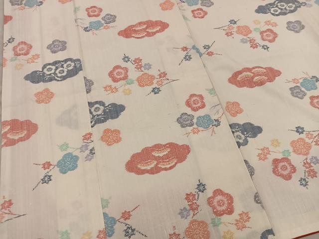 平和屋着物■上質な紬 梅花文 正絹 逸品 BAAY0030mz