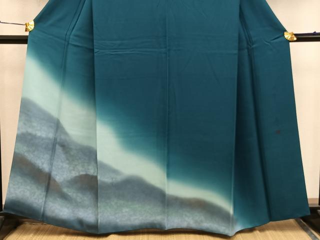 平和屋着物●着物作家 岡本龍三 訪問着 枝葉文 暈し染め さが美扱い 正絹 逸品 BAAY0035mz