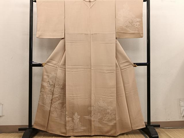 平和屋着物■訪問着 刺繍 風景花文 暈し染め 正絹 逸品 BAAY0055mz